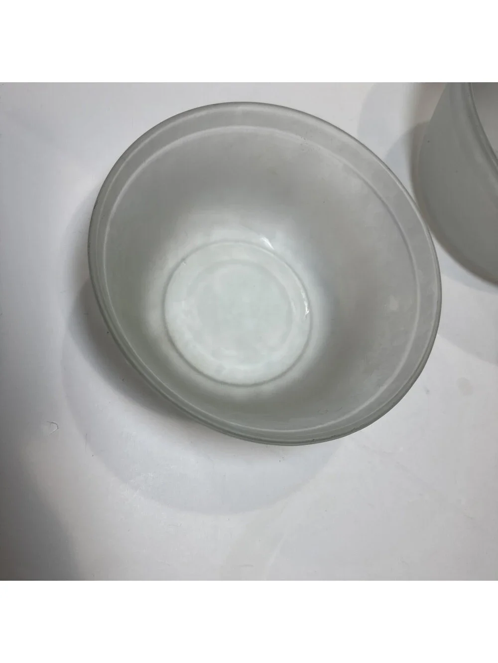 ANCHOR HOCKING Vintage Frosted Clear  Set of 3 Nesting Mixing Bowls Stacking